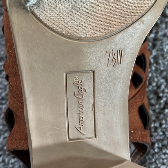 American Eagle Open Toe Laser Cut Out Boho Heels Women’s Size 7.5 - Picture 9 of 10